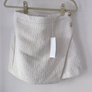 bishop + young Cream Tweed Skort